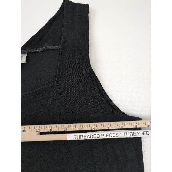 Chicos Travelers Tank Top Size 3 Womens XL Black Square Neck Slinky Casual Vaca‎ - Picture 6 of 8